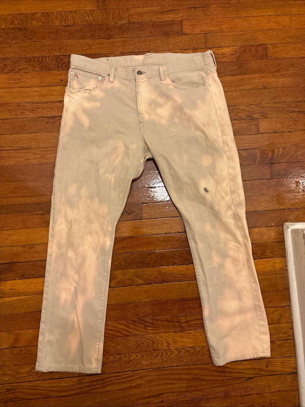 Men’s Polo Ralph Lauren Beige Tie-Dye straight leg Jeans size 36/34
